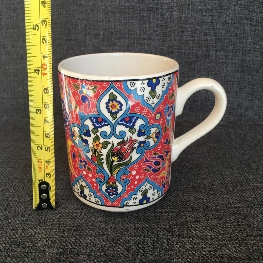 Colorful fleur-di-lis Coffee Mug, Red, Blue, Yellow, 11 oz